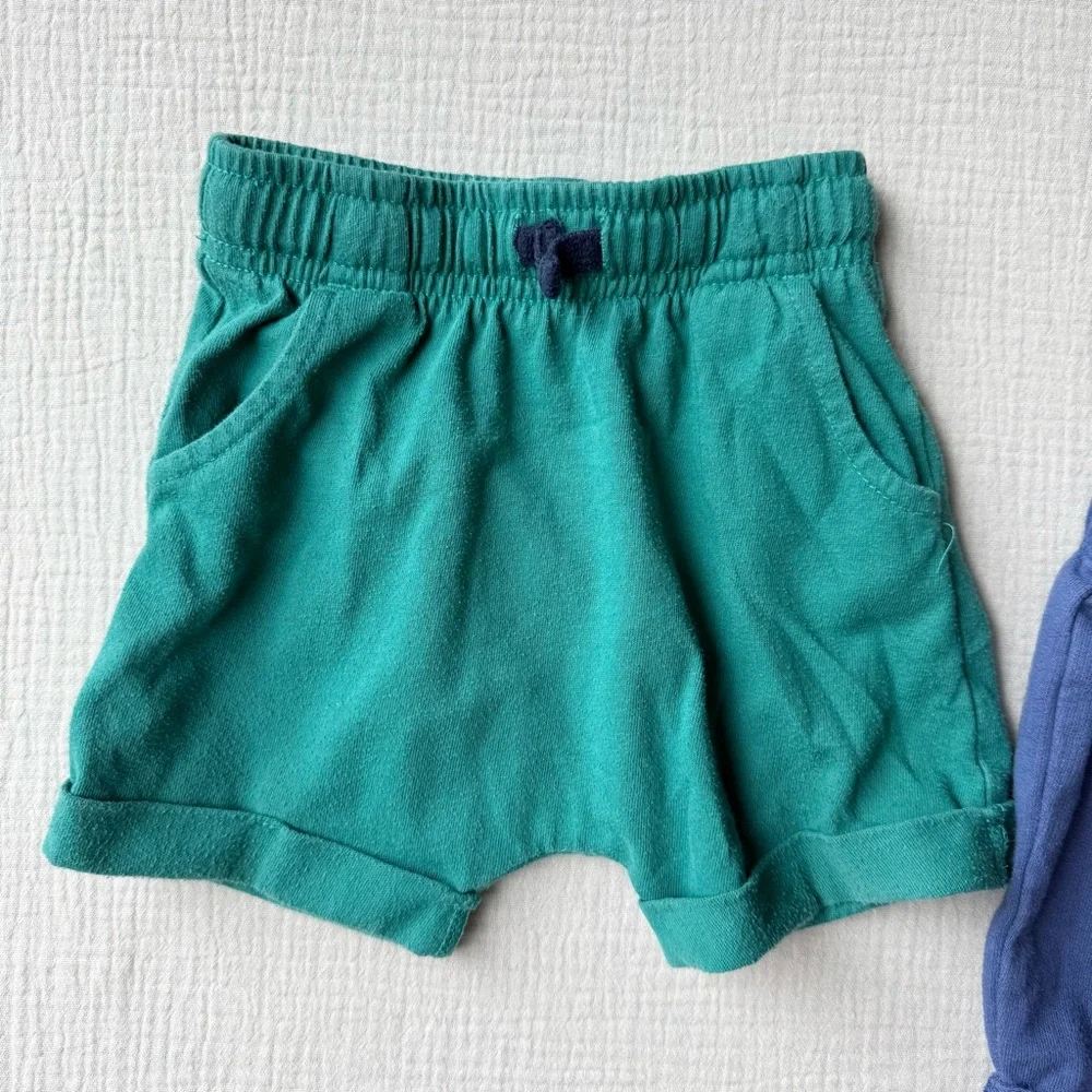 Bundle of 2 Cat & Jack Shorts in Green and Blue 12-18m